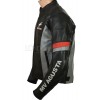 MV Agusta Corse Gunmetal Leather Biker Jacket